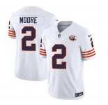 Men's Chicago Bears #2 DJ Moore White 2023 F.U.S.E. Throwback Limited Football Stitched Game Jersey