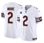Men's Chicago Bears #2 DJ Moore White 2024 F.U.S.E. With 1-star C Patch Vapor Untouchable Limited Football Stitched Jersey