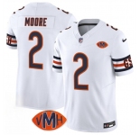 Men's Chicago Bears #2 D.J. Moore White 2025 F.U.S.E. With VMH Patch Vapor Untouchable Limited Football Stitched Jersey