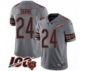 Men's Chicago Bears #24 Buster Skrine Limited Silver Inverted Legend 100th Season Football Jersey