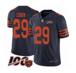 Men's Chicago Bears #29 Tarik Cohen Limited Navy Blue Rush Vapor Untouchable 100th Season Football Jersey