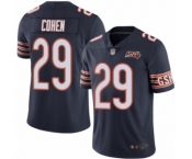 Men's Chicago Bears #29 Tarik Cohen Navy Blue Team Color 100th Season Limited Football Jersey