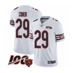 Men's Chicago Bears #29 Tarik Cohen White Vapor Untouchable Limited Player 100th Season Football Jersey