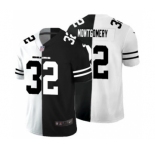 Men's Chicago Bears #32 David Montgomery Black V White Peace Split Vapor Untouchable Limited Football Jersey