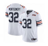 Men's Chicago Bears #32 David Montgomery White 100th Season Limited Football Jersey