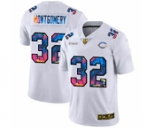 Men's Chicago Bears #32 David Montgomery White Multi-Color 2020 Football Crucial Catch Limited Football Jersey