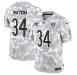 Men's Chicago Bears #34 Walter Payton 2024 Arctic Camo Salute To Service Limited Stitched Football Jersey