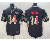 Men's Chicago Bears #34 Walter Payton Black Mexico F.U.S.E. With VMH Patch Stitched Football Jersey