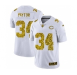 Men's Chicago Bears #34 Walter Payton Flocked Leopard Print Vapor Limited Football Jersey White