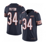 Men's Chicago Bears #34 Walter Payton Navy Blue Team Color 100th Season Limited Football Jersey