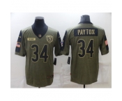 Men's Chicago Bears #34 Walter Payton Nike Olive 2021 Salute To Service Limited Player Jersey