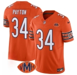 Men's Chicago Bears #34 Walter Payton Orange 2025 F.U.S.E. With VMH Patch Vapor Untouchable Limited Football Stitched Jersey