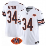 Men's Chicago Bears #34 Walter Payton White 2025 F.U.S.E. With VMH Patch Vapor Untouchable Limited Football Stitched Jersey