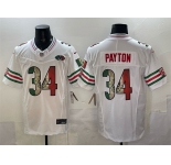 Men's Chicago Bears #34 Walter Payton White Mexico F.U.S.E. With VMH Patch Stitched Football Jersey