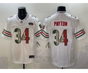 Men's Chicago Bears #34 Walter Payton White Mexico F.U.S.E. With VMH Patch Stitched Football Jersey