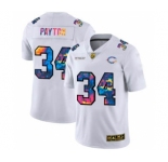 Men's Chicago Bears #34 Walter Payton White Multi-Color 2020 Football Crucial Catch Limited Football Jersey
