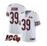 Men's Chicago Bears #39 Eddie Jackson White Vapor Untouchable Limited Player 100th Season Football Jersey