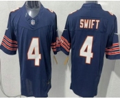 Men's Chicago Bears #4 D'Andre Swift Limited Navy FUSE Vapor Jersey