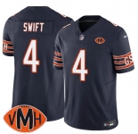 Men's Chicago Bears #4 D'Andre Swift Navy 2025 F.U.S.E. With Illinois and VMH Patch Vapor Untouchable Limited Football Stitched Jersey
