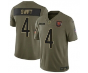 Men's Chicago Bears #4 D'Andre Swift Olive 2025 F.U.S.E. Salute to Service Limited Football Stitched Jersey