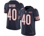 Men's Chicago Bears #40 Gale Sayers Navy Blue Team Color 100th Season Limited Football Jersey