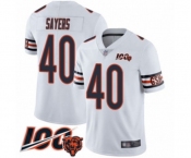 Men's Chicago Bears #40 Gale Sayers White Vapor Untouchable Limited Player 100th Season Football Jersey