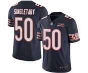 Men's Chicago Bears #50 Mike Singletary Navy Blue Team Color 100th Season Limited Football Jersey