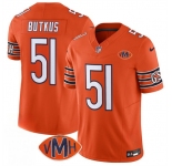 Men's Chicago Bears #51 Dick Butkus Orange 2025 F.U.S.E. With VMH Patch Vapor Untouchable Limited Football Stitched Jersey