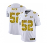 Men's Chicago Bears #52 Khalil Mack Flocked Leopard Print Vapor Limited Football Jersey White