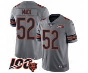 Men's Chicago Bears #52 Khalil Mack Limited Silver Inverted Legend 100th Season Football Jersey