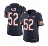 Men's Chicago Bears #52 Khalil Mack Navy Blue Team Color 100th Season Limited Football Jersey