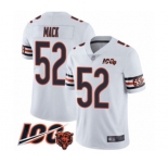 Men's Chicago Bears #52 Khalil Mack White Vapor Untouchable Limited Player 100th Season Football Jersey