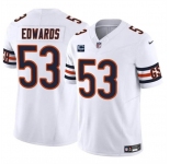 Men's Chicago Bears #53 T.J. Edwards White 2024 F.U.S.E. With 1-star C Patch Vapor Untouchable Limited Football Stitched Jersey
