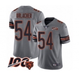 Men's Chicago Bears #54 Brian Urlacher Limited Silver Inverted Legend 100th Season Football Jersey