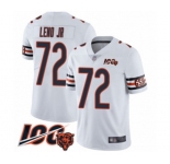 Men's Chicago Bears #72 Charles Leno White Vapor Untouchable Limited Player 100th Season Football Jersey