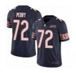 Men's Chicago Bears #72 William Perry Navy Blue Team Color 100th Season Limited Football Jersey