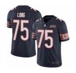 Men's Chicago Bears #75 Kyle Long Navy Blue Team Color 100th Season Limited Football Jersey