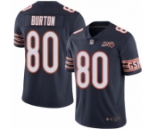 Men's Chicago Bears #80 Trey Burton Navy Blue Team Color 100th Season Limited Football Jersey