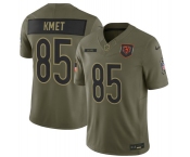 Men's Chicago Bears #85 Cole Kmet Olive 2025 Salute to Service Limited Football Stitched Jersey