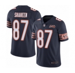 Men's Chicago Bears #87 Adam Shaheen Navy Blue Team Color 100th Season Limited Football Jersey
