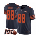 Men's Chicago Bears #88 Riley Ridley Limited Navy Blue Rush Vapor Untouchable 100th Season Football Jersey