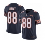 Men's Chicago Bears #88 Riley Ridley Navy Blue Team Color 100th Season Limited Football Jersey