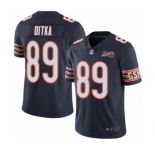Men's Chicago Bears #89 Mike Ditka Navy Blue Team Color 100th Season Limited Football Jersey