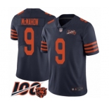 Men's Chicago Bears #9 Jim McMahon Limited Navy Blue Rush Vapor Untouchable 100th Season Football Jersey