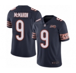 Men's Chicago Bears #9 Jim McMahon Navy Blue Team Color 100th Season Limited Football Jersey