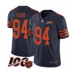 Men's Chicago Bears #94 Leonard Floyd Limited Navy Blue Rush Vapor Untouchable 100th Season Football Jersey
