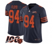 Men's Chicago Bears #94 Leonard Floyd Limited Navy Blue Rush Vapor Untouchable 100th Season Football Jersey