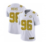 Men's Chicago Bears #96 Akiem Hicks Flocked Leopard Print Vapor Limited Football Jersey White