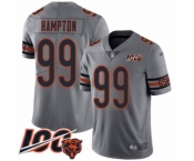 Men's Chicago Bears #99 Dan Hampton Limited Silver Inverted Legend 100th Season Football Jersey