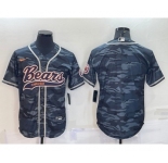 Men's Chicago Bears Blank Grey Camo With Patch Cool Base Stitched Baseball Jersey